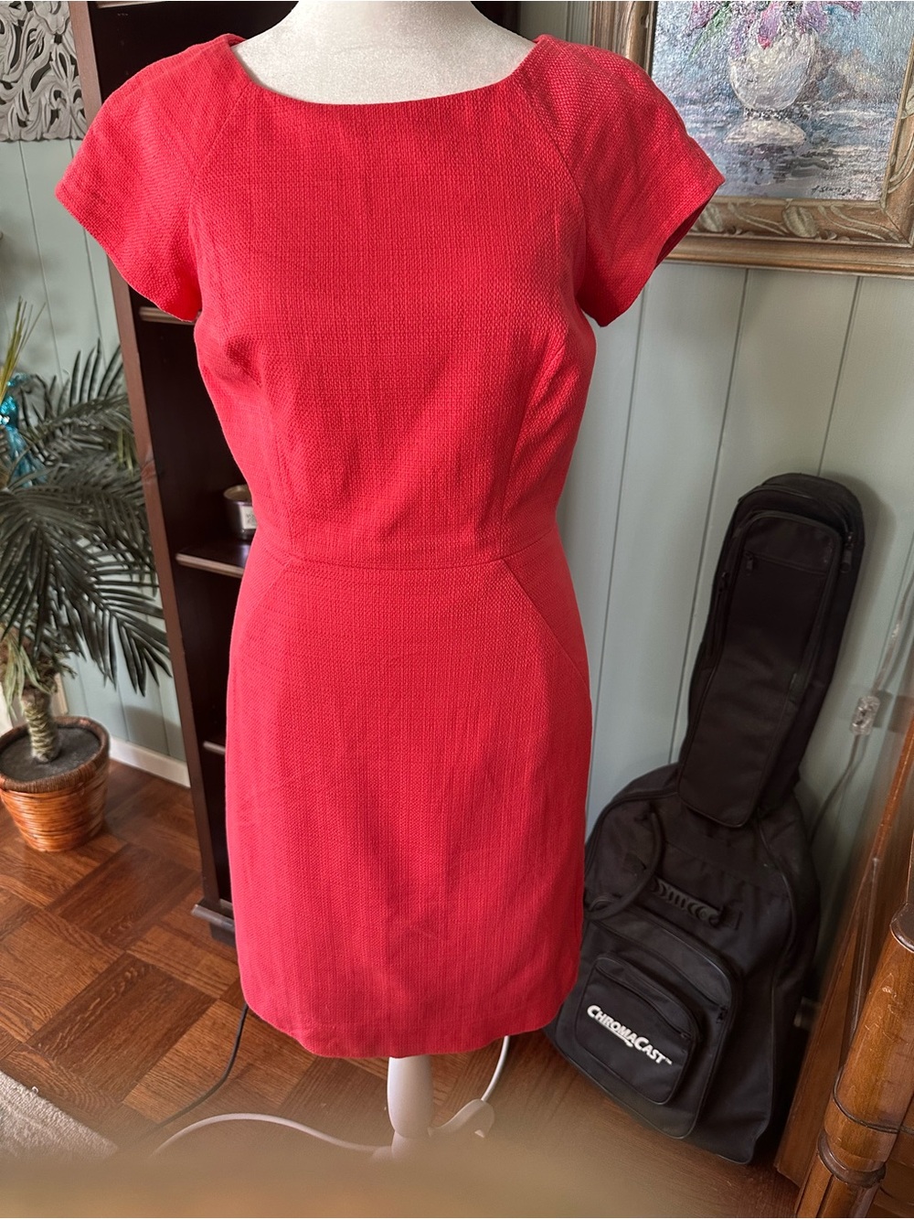 J. Crew Coral Midi Sheath Dress
